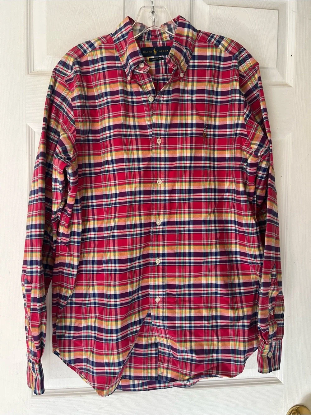 Polo by Ralph Lauren Red and Blue Plaid Button-Down Shirt